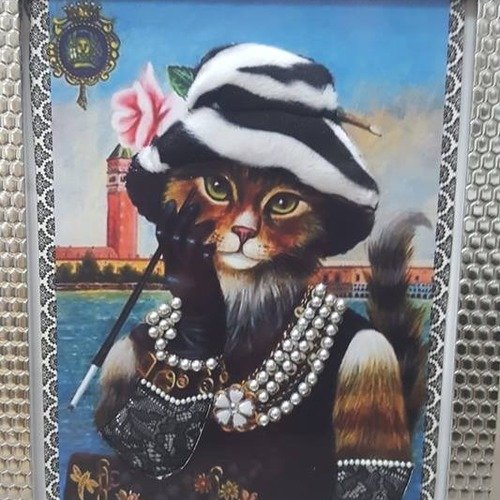 Collection cadre chat de grand maître coco chanel sur carton plume - Un  grand marché
