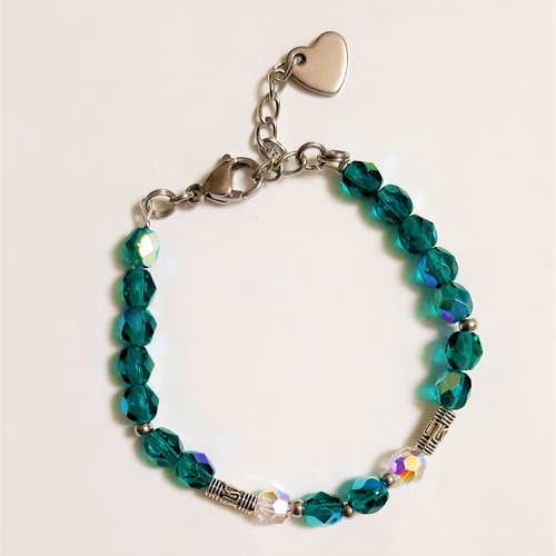 Bracelet perles verre de bohème cristal swarovski