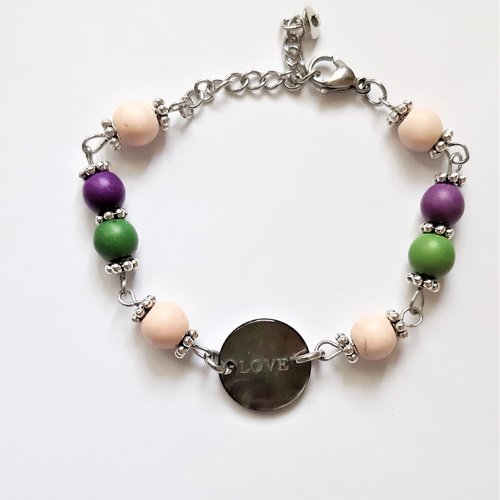  bracelet  perles en pierre 