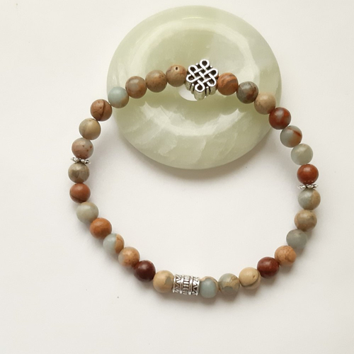 Bracelet  homme perles en pierre minérale