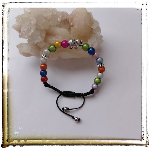 Bracelet pierre magique plusieurs couleurs, perle éléphant pour enfant