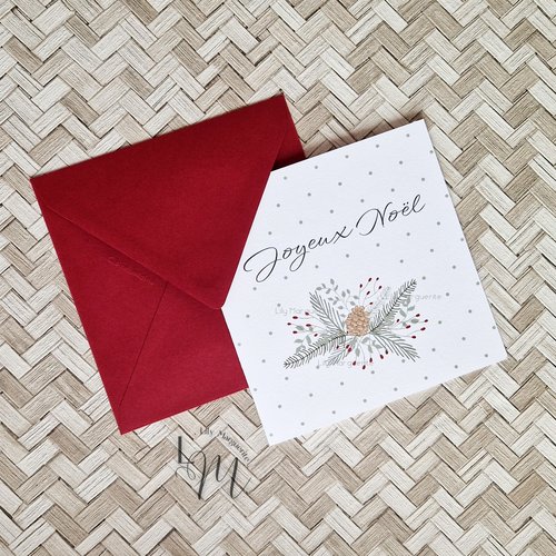 Carte double / joyeux noël / texte personnalisable