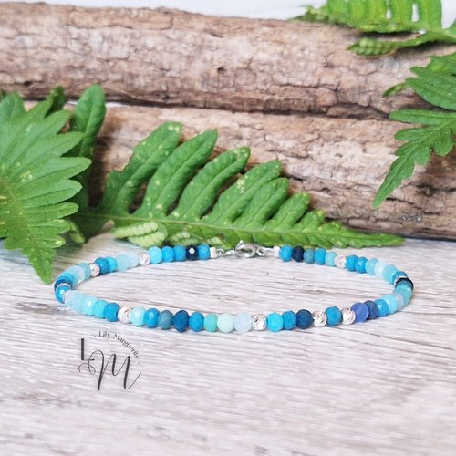 Bracelet - inaya - bleu  - argenté