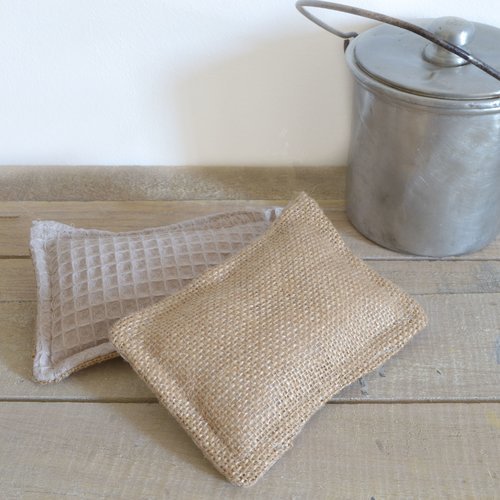 Eponge lavable en jute - zéro déchet