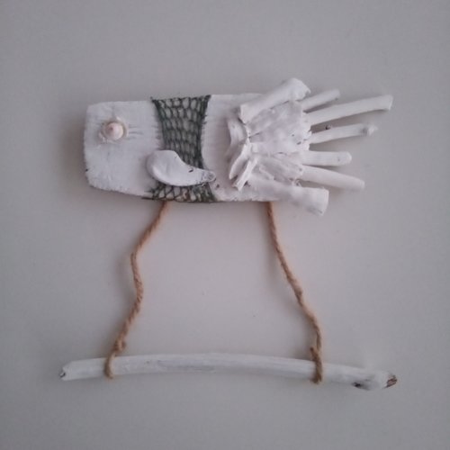 Porte papier toilette marin - poisson en bois flotté