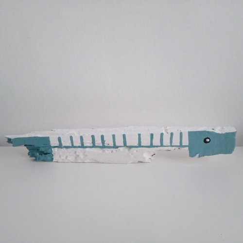 Long poisson en bois flotté à poser - long de 42 cm