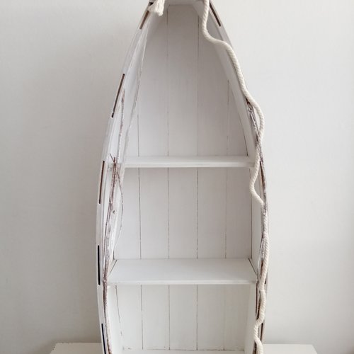 Barque étagères marine avec cordelette. branches - hauteur 73 cm