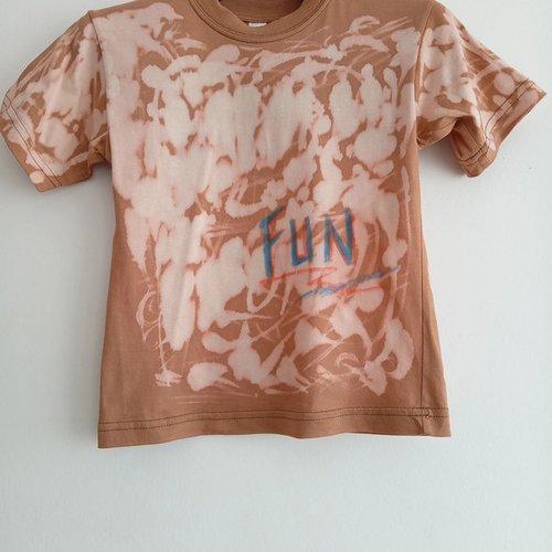 T-shirt fun marron clair/beige rosé avec motifs - garçon 4 ans