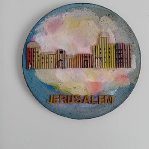 Peinture ville de jérusalem peint sur panneau en liège