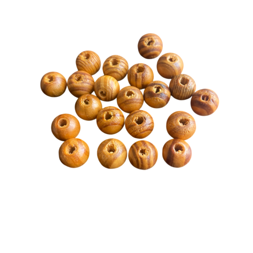 10 perles rondes en bois de pin non teint 8 mm