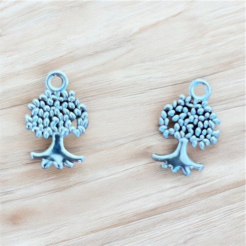 Lot de 2 breloques arbre – 13 × 18 mm