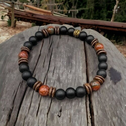 Bracelet homme, pierres naturelles, fait main