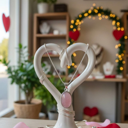 Collier en quartz rose – douceur & harmonie