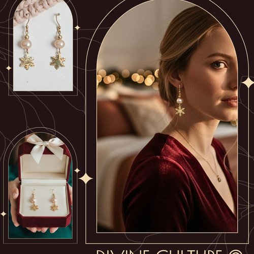 Boucles d’oreilles perle de culture & étoile dorée – élégance & douceur