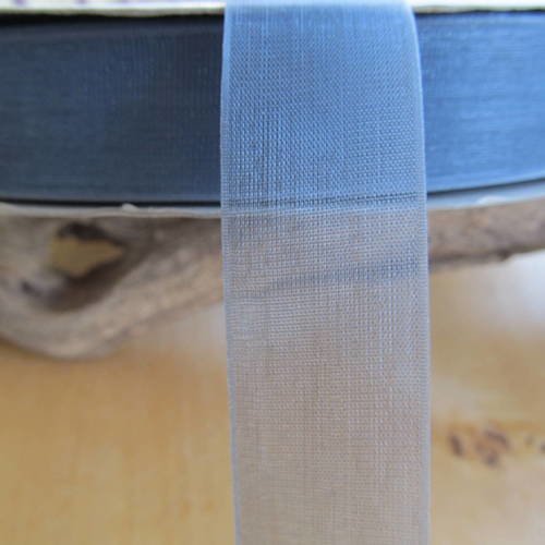 2 m de ruban en organza de 20 mm de largeur de couleur: gris souris.
