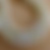 Lot de 20 perles de 8 mm, en verre imitation jade, plaquées ab couleur: ivoire/blanc nacré irisé. 