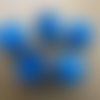 Lot de 5 perles de 10 mm en verre à facettes, imitation œil de chat de couleur: bleu pétrole. 