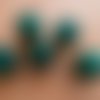 *perle en verre de 14 mm avec feuille d'argent fabriquée à la main de couleur: vert sarcelle.