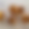 *perle en verre de 14 mm avec feuille d'argent fabriquée à la main de couleur: caramel.