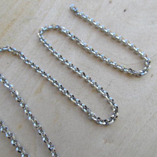 50 cm de chaîne fantaisie en acier inoxydable massif maille rolo de 4 mm x 4 mm.