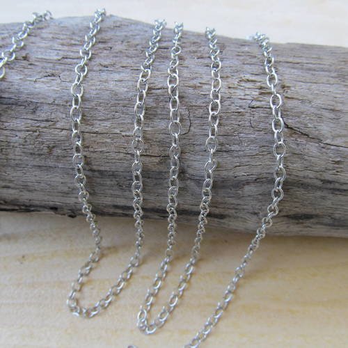 50 cm de chaîne en laiton massif maille forçat de 4 m x 3 mm.