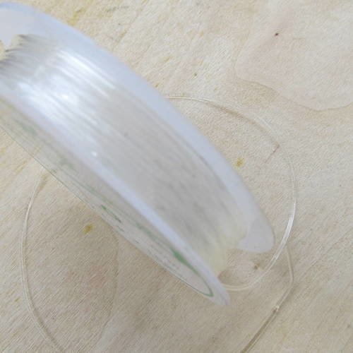 Bobine de fil cristal élastique transparent diamètre 1 mm pour bijoux. 