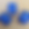 Lot de 2 perles rectangulaires en verre à la feuille d'argent, de 21 x 15 mm, de couleur: bleu gitane.