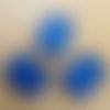 Lot de 2 perles rectangulaires en verre à la feuille d'argent, de 21 x 15 mm, de couleur: bleu nuit.