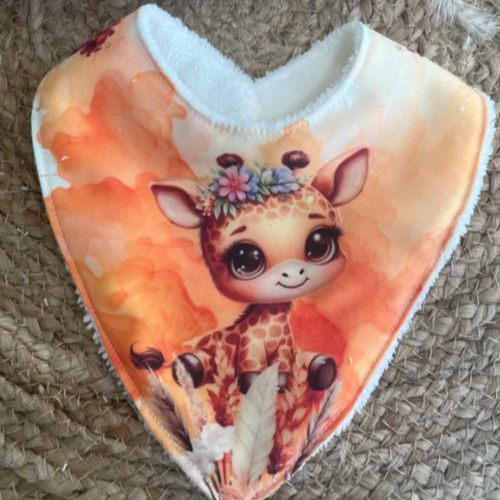 Bavoir bandana girafe