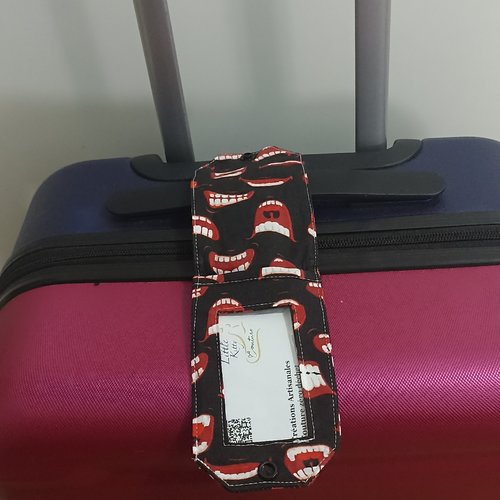 Étiquette à bagages en tissu , identification des valises cadeaux pour les amoureux de voyage