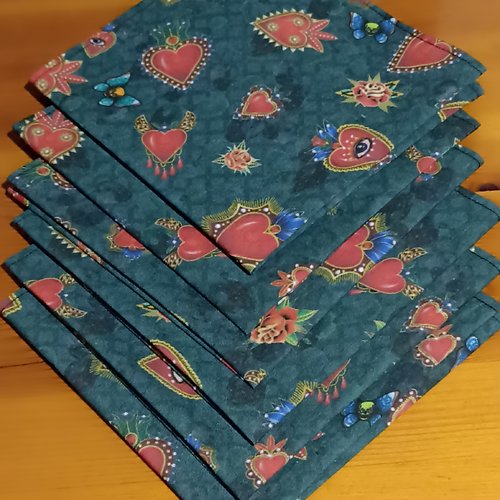 Lot de 6 mouchoirs en tissu lavables 30 cm x 30 cm