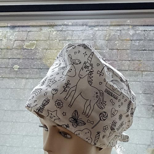 Calot de bloc couvrant  réutilisable en tissu lavable ,charlotte cheveux , zéro déchet