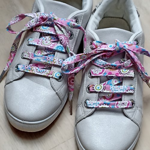 Paire de lacets en tissu de coton imprimé
