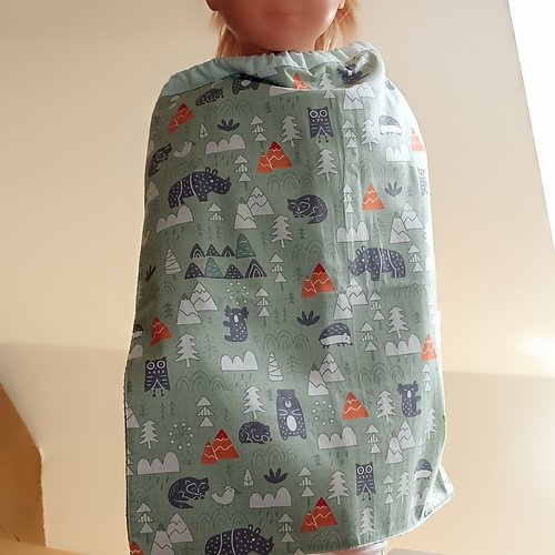 Serviettes  de cantine élastiquée imprimé  , nounou , école , maison