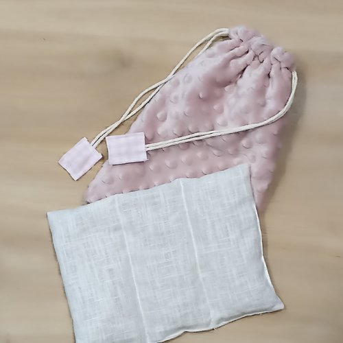 Bouillotte sèche cervicales ou dorsale graines de lin