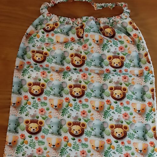 Serviettes  de cantine élastiquée imprimé  , nounou , école , maison