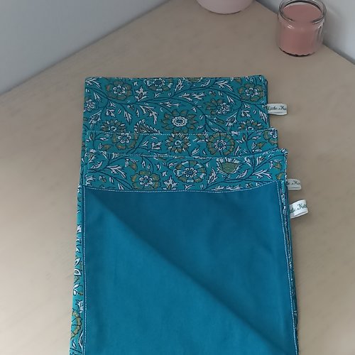 Serviette de table doublée en tissu 38 x 38 cm lot de 4