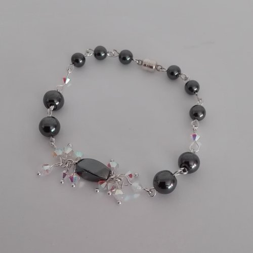 Bracelets perles hématite noir