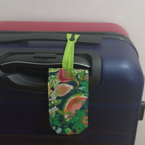 Étiquette à bagages en tissu , identification des valises cadeaux pour les amoureux de voyage