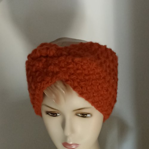 Bandeau headband en laine au crochet fait main