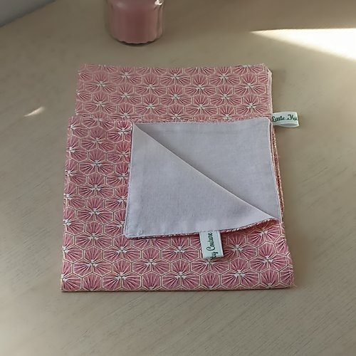 Serviette de table doublée en tissu 30x 30 cm lot de 2