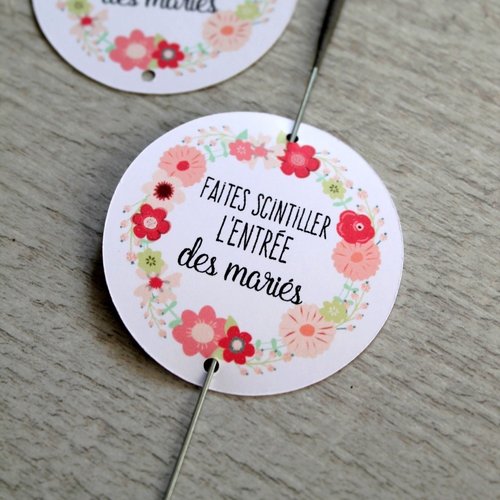 Etiquettes pour scintillants - couronne champêtre