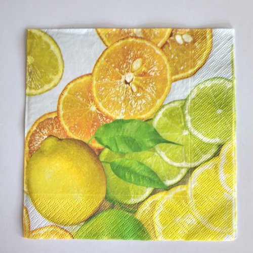 Serviettes en papier thème "les citrons"