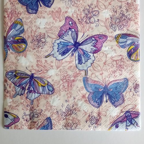 Serviettes en papier thème "les papillons"