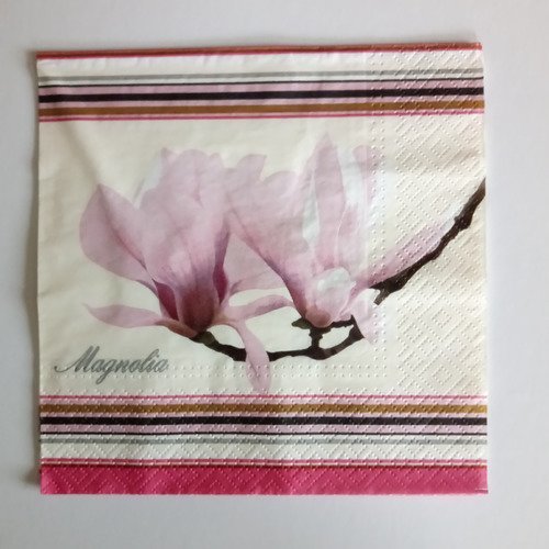 Serviettes en papier thème "les magnolias"