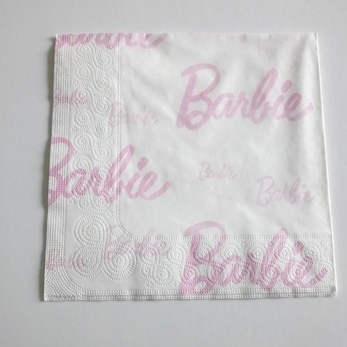 Serviettes en papier thème enfants "écriture barbie".
