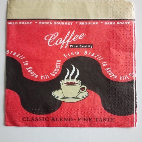 Serviettes en papier thème "pause café"