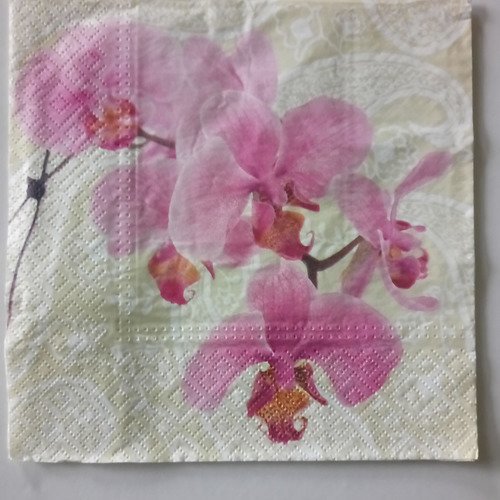 Serviettes en papier  "les orchidées".