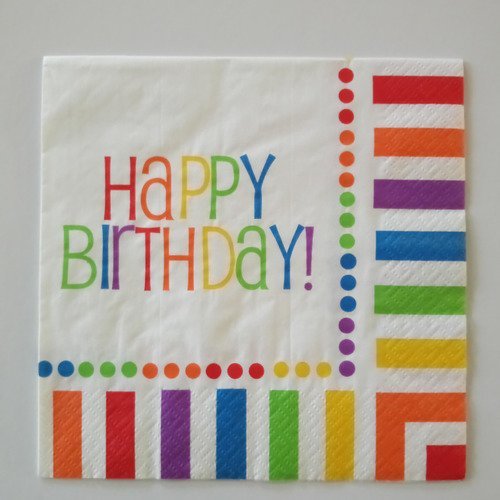 Serviettes en papier thème "anniversaire"