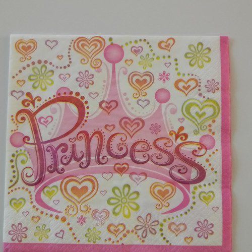 Serviettes en papier thème enfants "princesse".